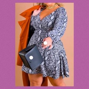 REBDOLLS Snake Print Skater Dress 2X